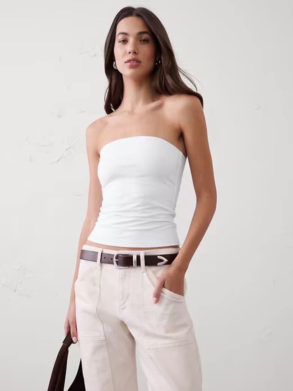 Banana Republic White Strapless Tank Top